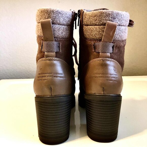 NATURALIZER Myla Lug Sole Ankle Bootie Waterproof Leather Sweetwood 8 MSRP $200 - Picture 5 of 9